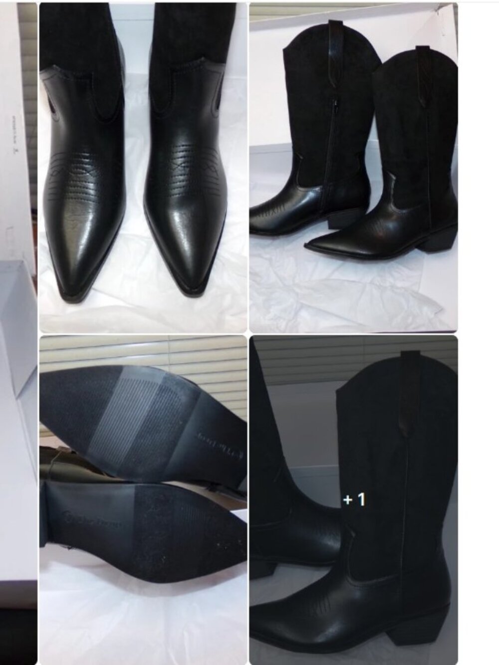 New The Drop 8.5 Black "Cowboy" Fabric tops 8.5·New with tags - Picture 2 of 7
